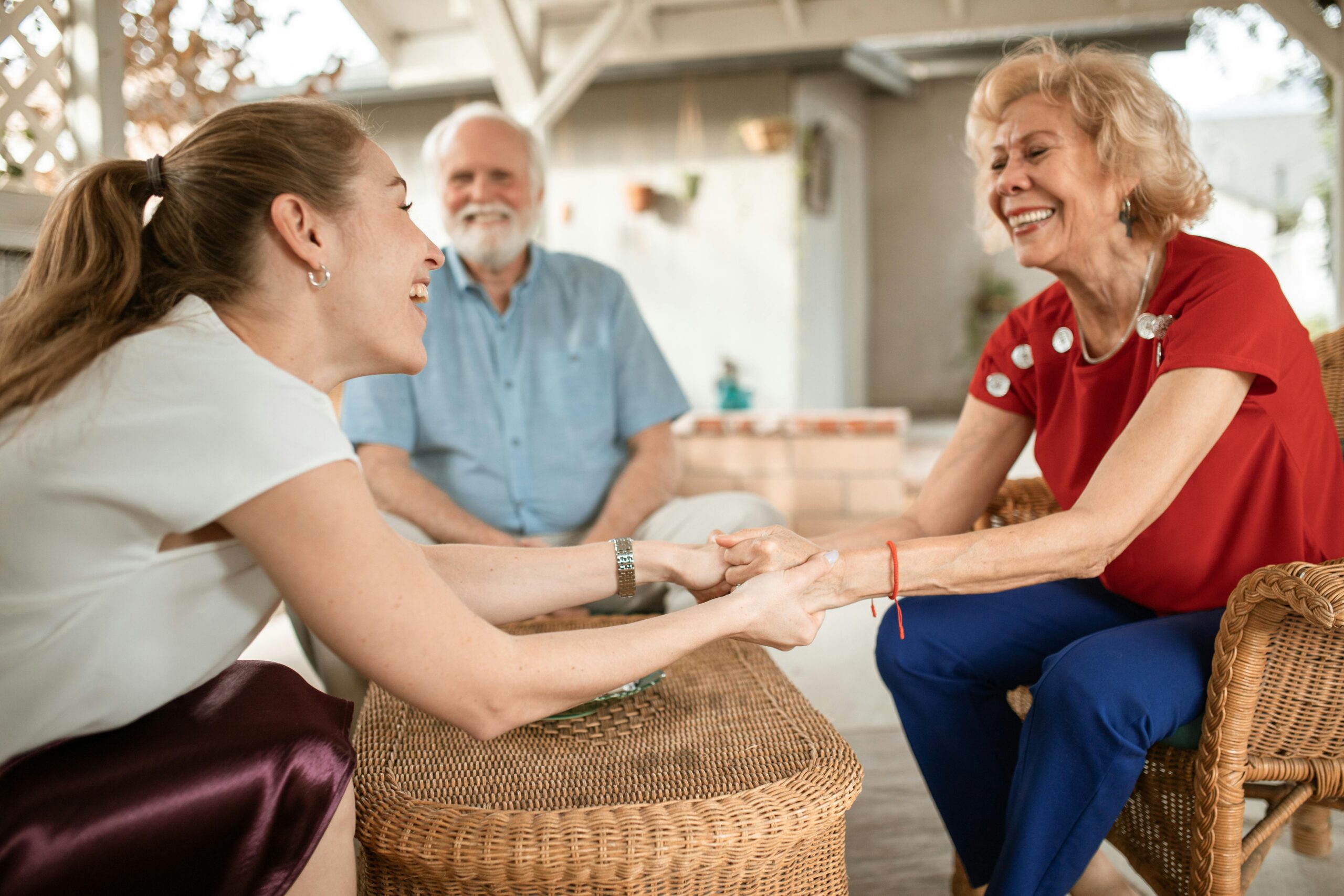 Compassionate caregiver with senior